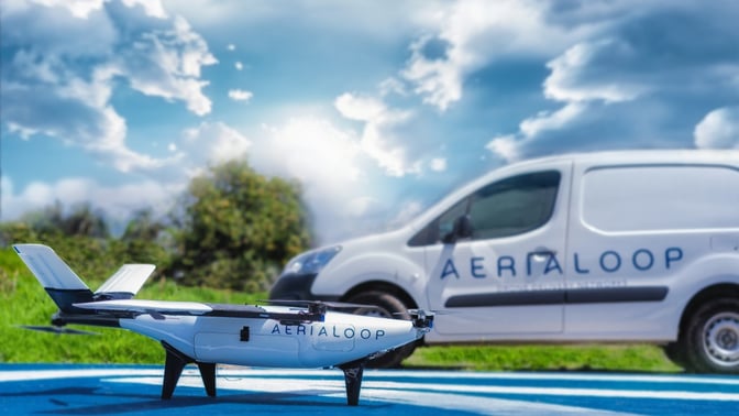 Hardware-as-a-service (HaaS) Aerialoop autonomous delivery drones