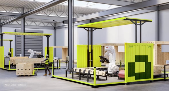 Hardware-as-a-service (HaaS) Automated Architecture micro-factories for home construction