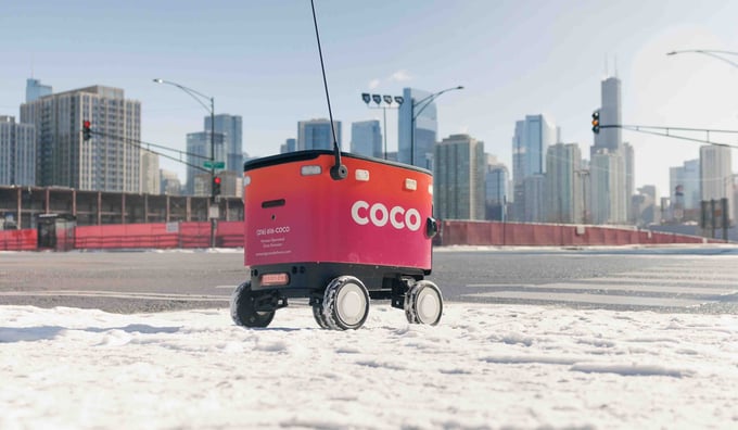 Hardware-as-a-service (HaaS) Coco Robotics sidewalk delivery robots