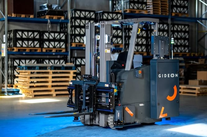 Hardware-as-a-service (HaaS) Gideon autonomous mobile robots for warehousing and logistics