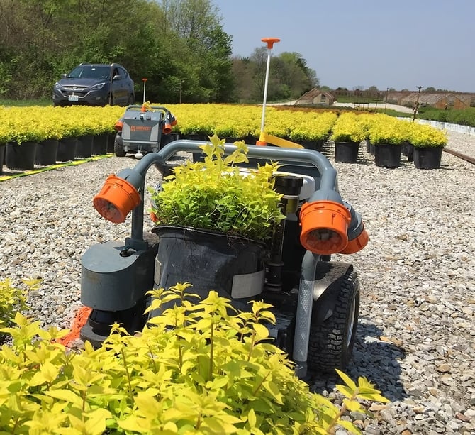 Hardware-as-a-service (HaaS) Harvest Automation autonomous mobile robots (AMRs) for nurseries and greenhouses